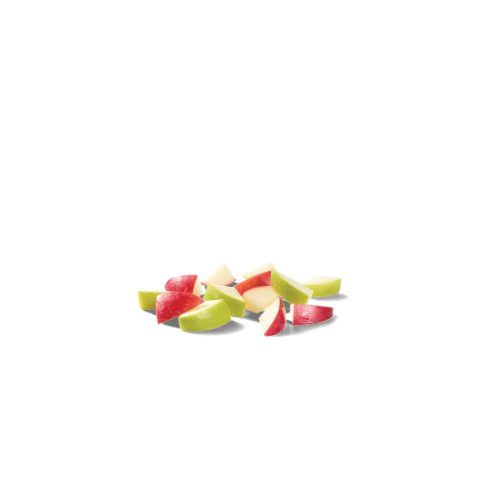 Wendy's Canada Apple Bites – fresh crisp red and green apple slices diced into bite-sized pieces, healthy natural fruit side or snack from the menu, no added sugar