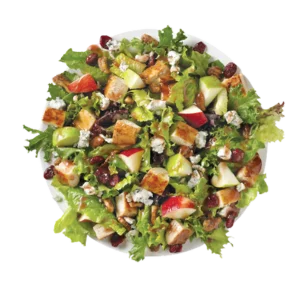 Wendy's apple pecan salad with fresh apple slices pecans dried cranberries blue cheese and grilled chicken