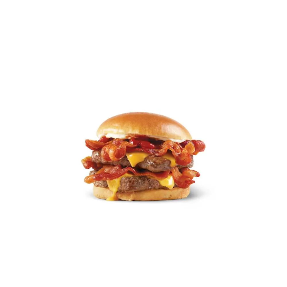 Wendy's Son of Baconator with two beef patties crispy bacon strips and melted American cheese
