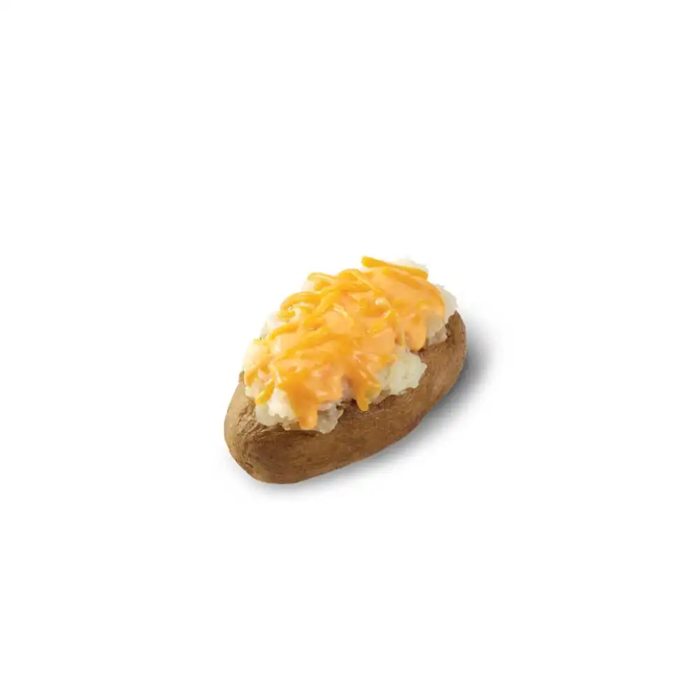 Wendy's cheese baked potato topped with melted cheddar cheese and sour cream