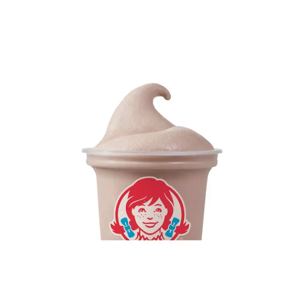 Wendy's classic chocolate Frosty soft serve dessert in branded cup