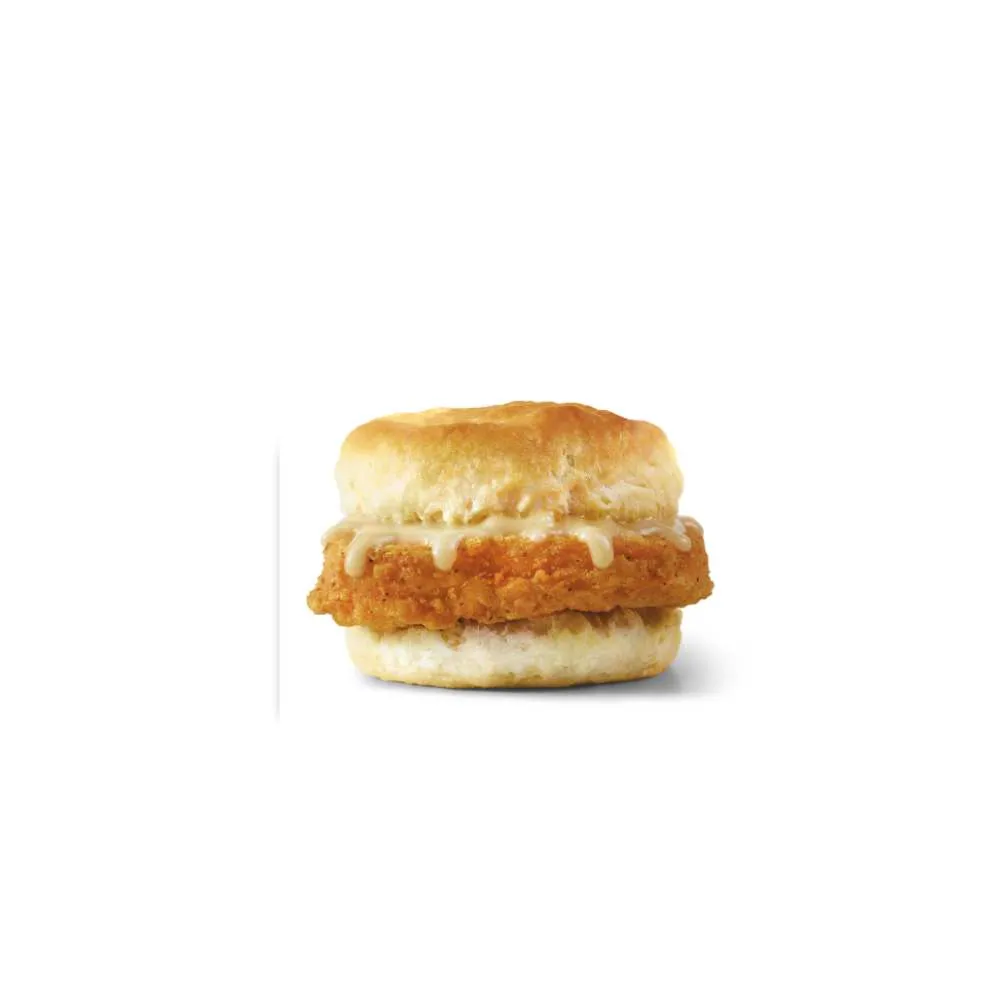 Wendy's crispy fried chicken fillet on a golden honey butter biscuit
