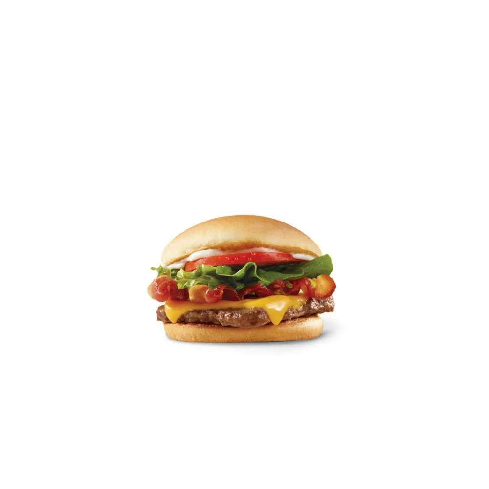 Wendy's Canada Dave's Single burger – quarter-pound fresh never-frozen beef patty topped with melted American cheese, crisp lettuce, ripe tomato, onion, and classic ketchup mayo on a toasted bun, iconic fresh beef menu item for ultimate flavor