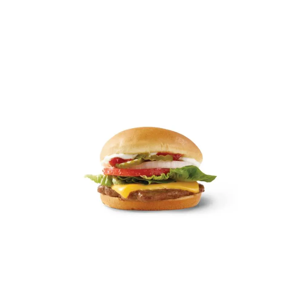 Wendy's Canada Dave's Single burger – quarter-pound fresh never-frozen beef patty with melted American cheese, crisp lettuce, ripe tomato, onion, and classic condiments on a toasted bun, signature menu item for beef lovers