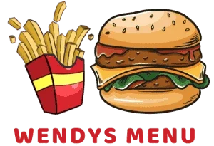 Wendy's menu logo with burger and fries illustration